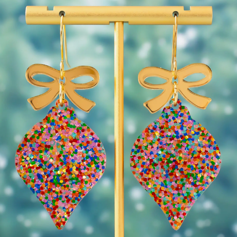 Confetti Christmas Ornament Earrings