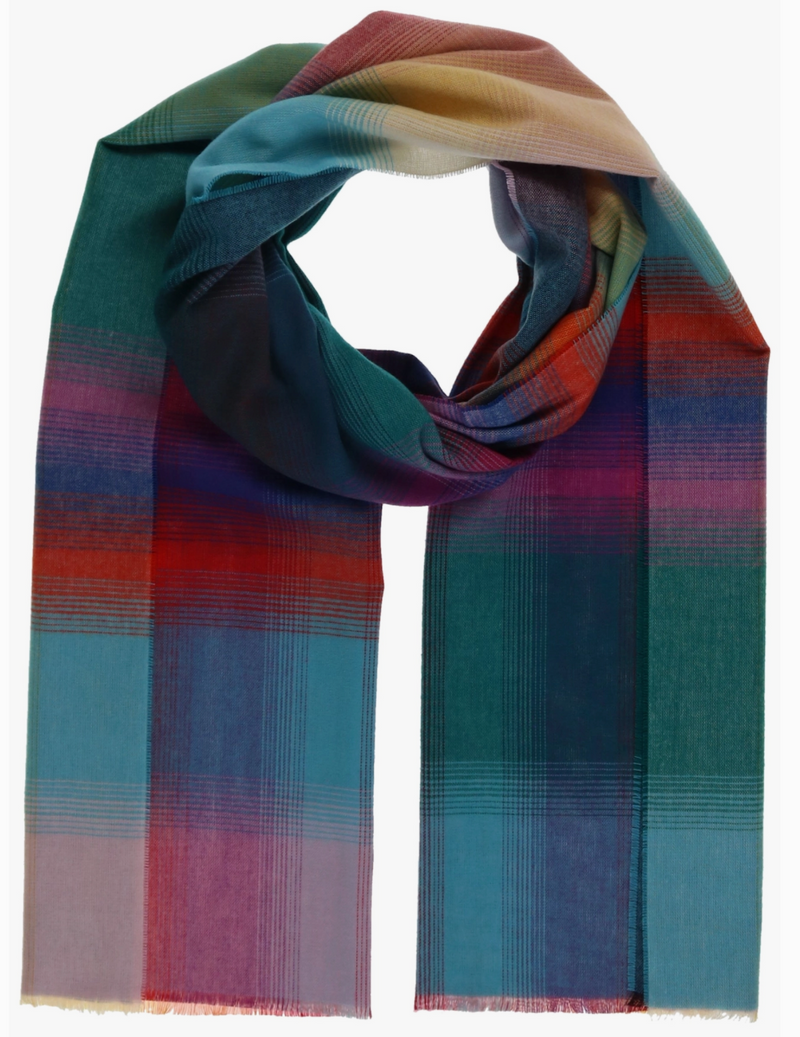 Ombre Plaid Scarf