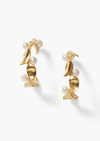 Chan Luu Large White Pearl Hoops