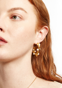 Chan Luu Large White Pearl Hoops