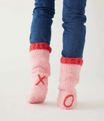 Pink/Red Love XO Slipper Socks
