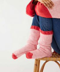 Pink/Red Love XO Slipper Socks