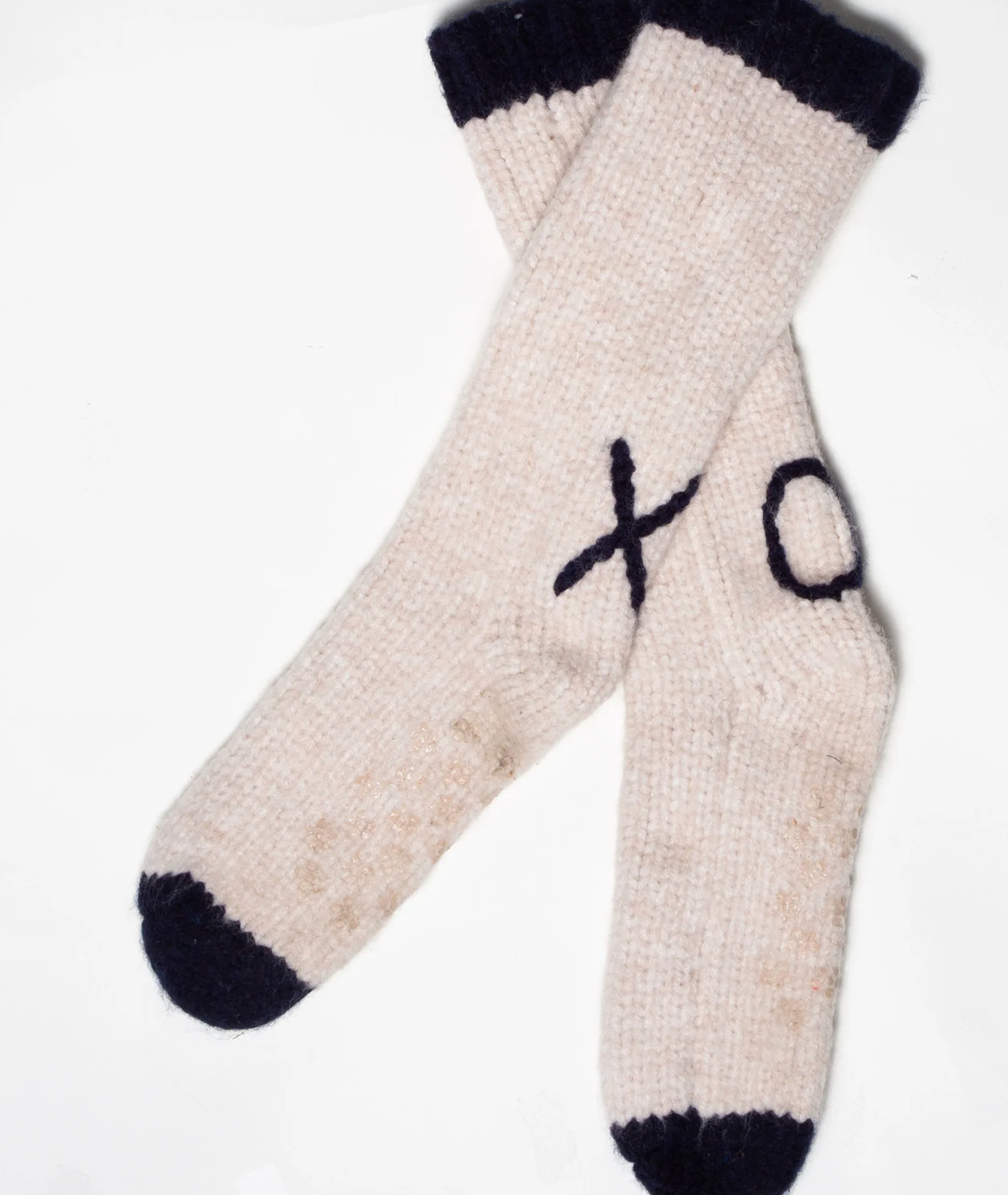 Oatmeal Love XO Slipper Socks