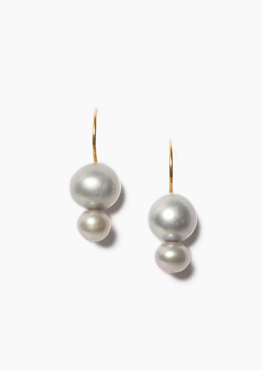 トップス PERL MYUMYU CHAN Two Tiered White Keshi Pearl Earrings – Chan Luu