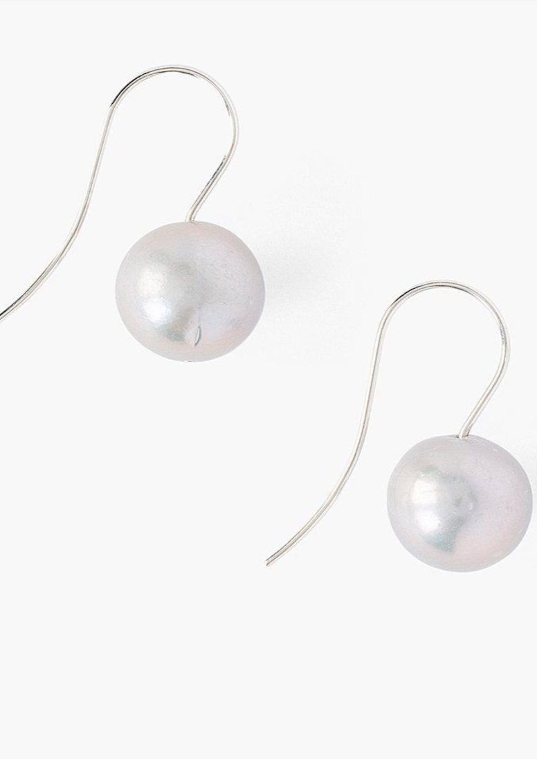 Chan Luu Grey Baroque Sterling Earrings