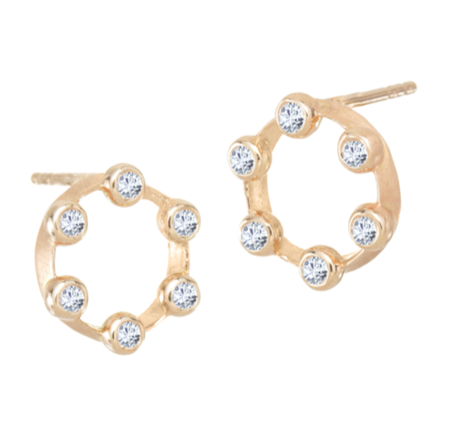 Suzy Landa Mini "Hoopla" Circle Stud Earrings