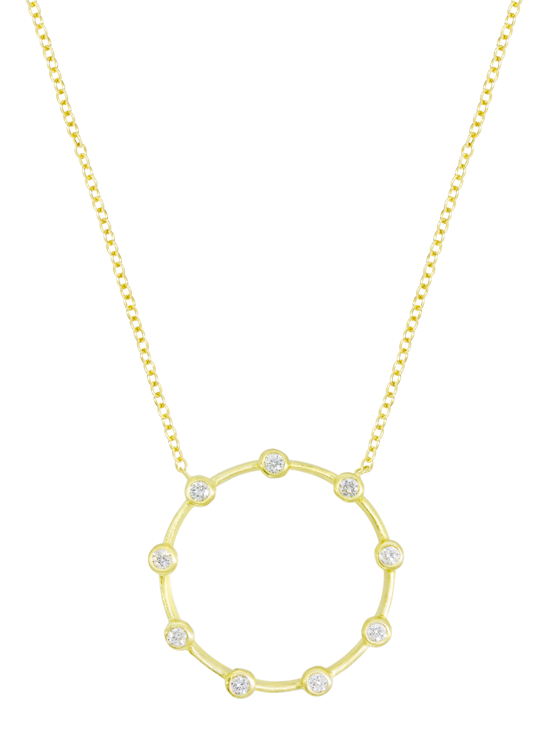 Suzy Landa 9-Bezel "Hoopla" Circle Necklace