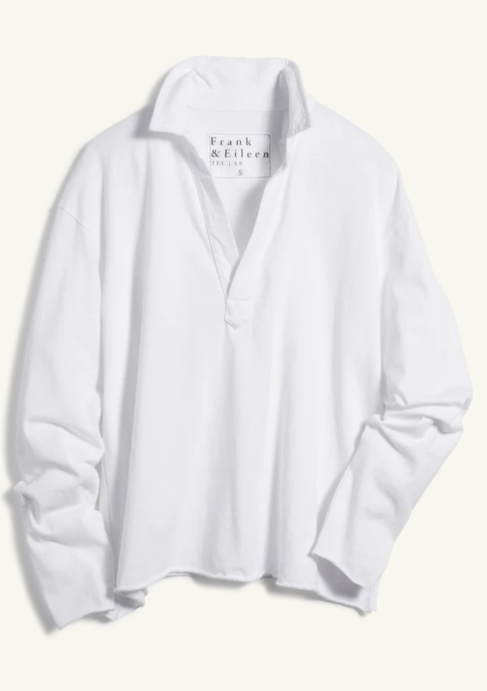 F&E Patrick Popover Henley White