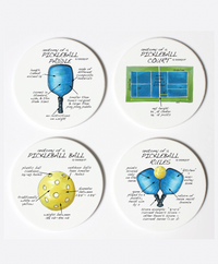 Pickleball Anatomy Coaster Set