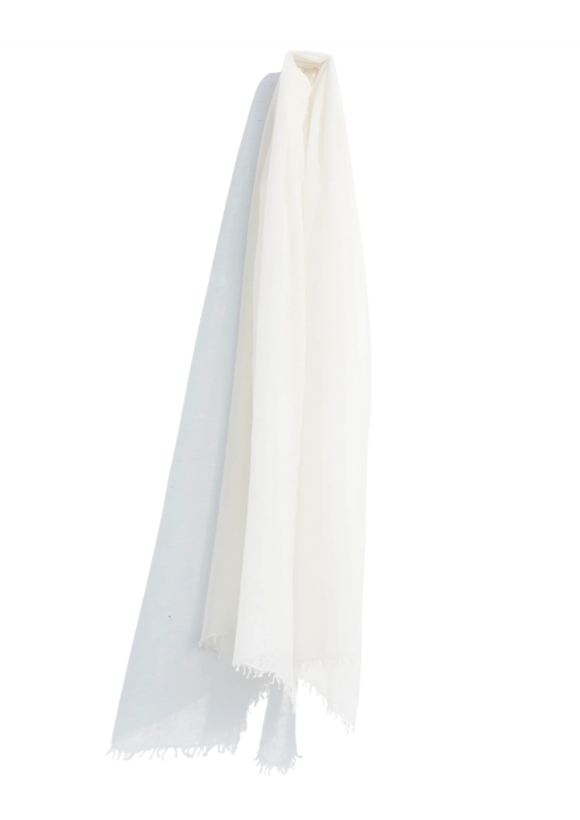 Ivory Cashmere Featherweight Scarf