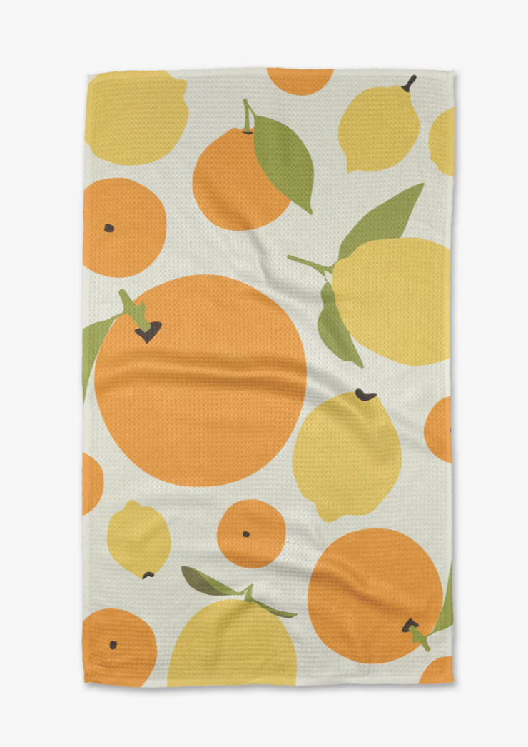 Sunny Lemons & Oranges Tea Towel