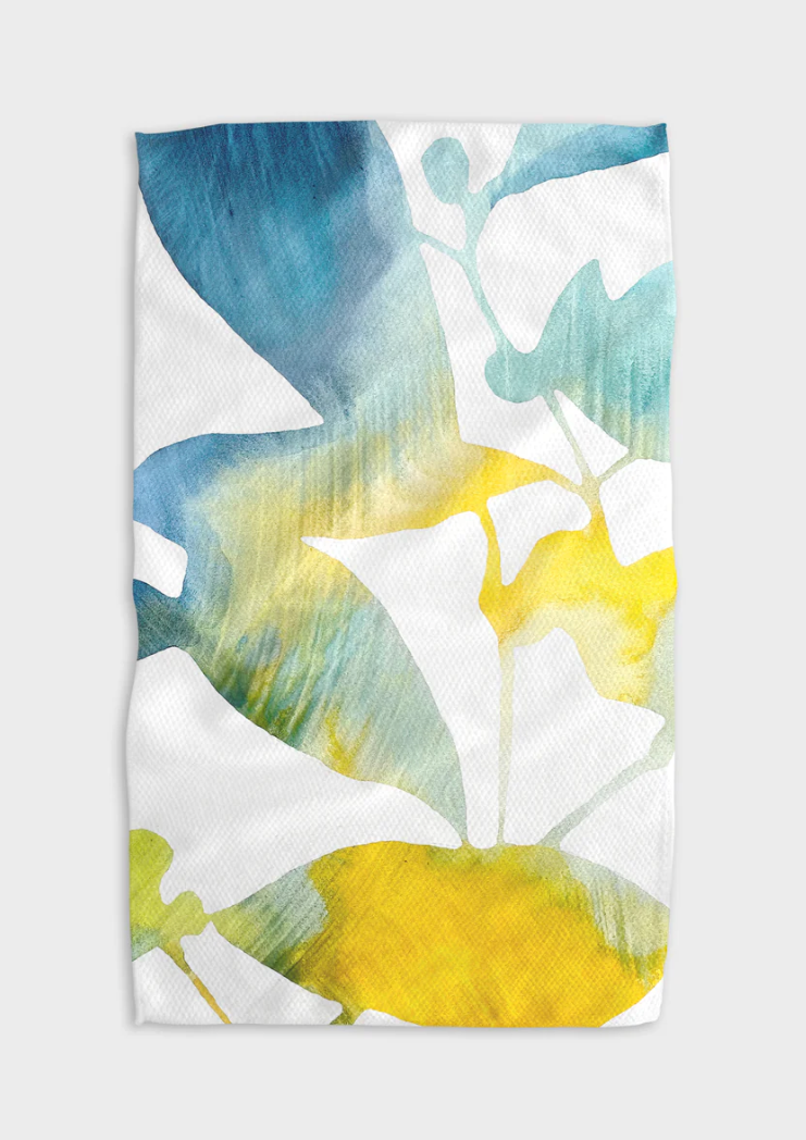 Botanical Watercolor Dews Tea Towel