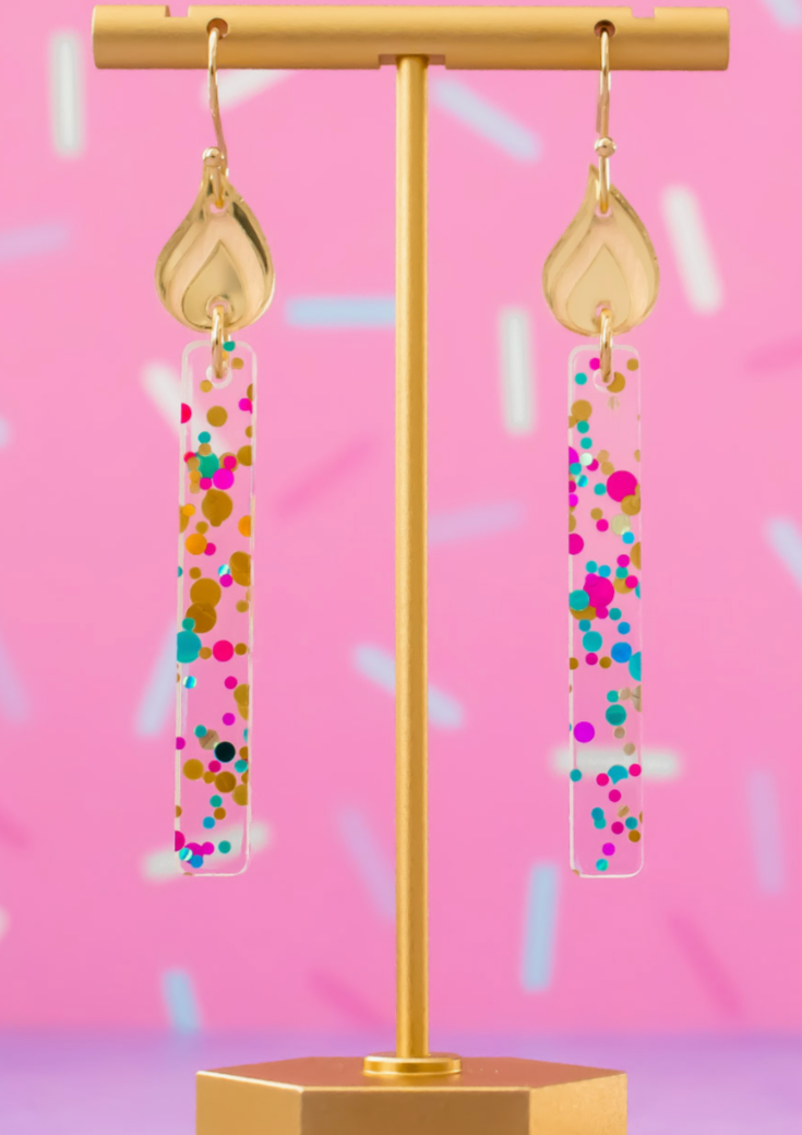 Birthday Candle Confetti Earrings
