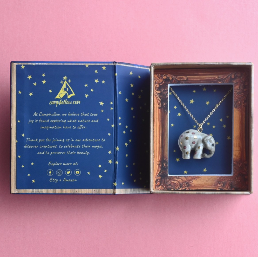 Polka Dot Elephant Necklace