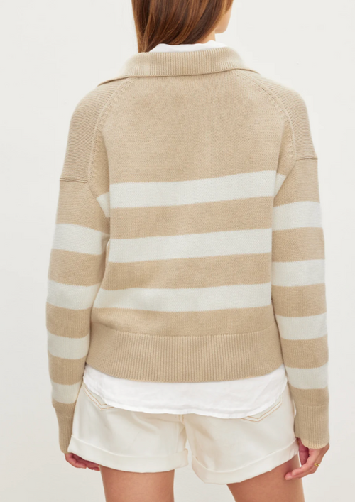 Velvet Lucie Stripe Polo Sweater