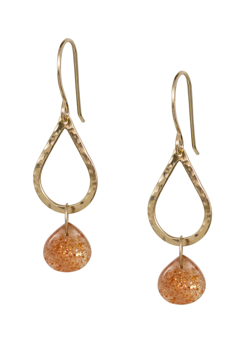 Biel Green Sunstone Earrings