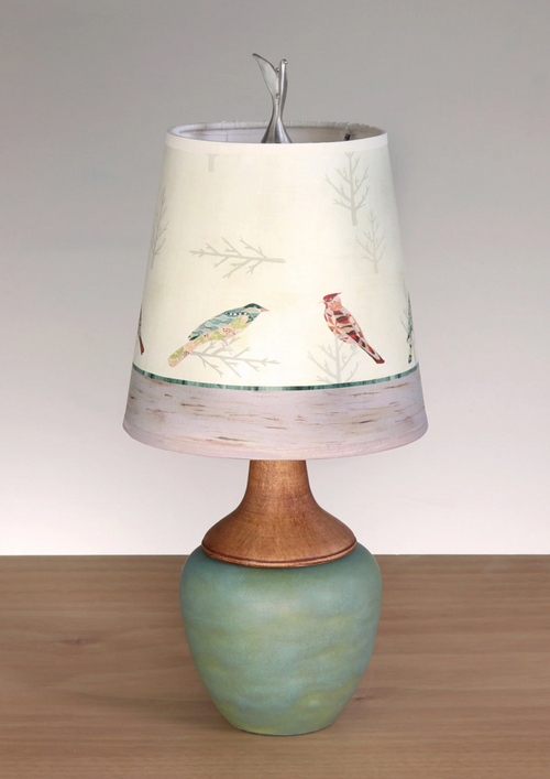 Ugone Bird Friends Ceramic & Maple Table Lamp