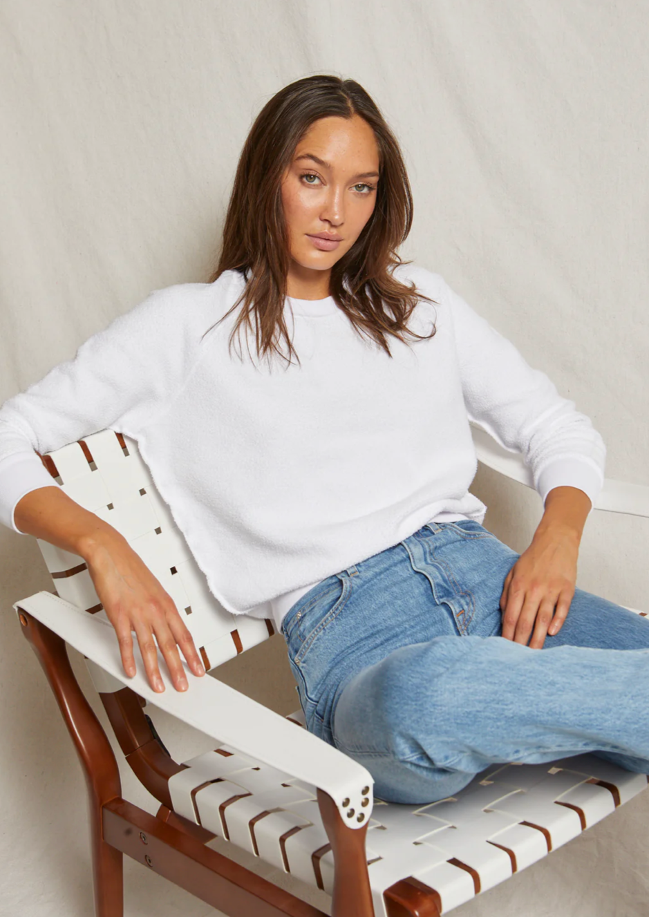 Perfectwhitetee Ziggy Fleece White Crew