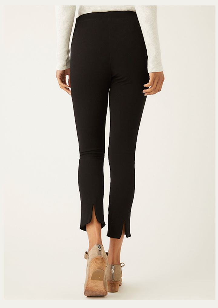 Navy Ankle Slit Pant