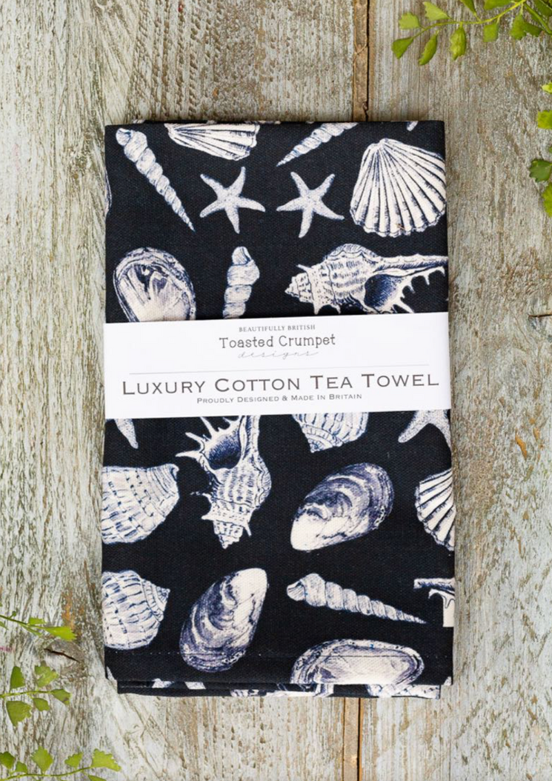 Inky Shells Tea Towel
