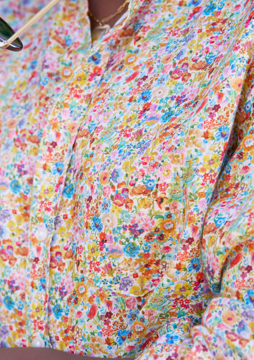 F&E Eileen Tiny Floral Linen Shirt