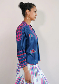 Magnolia Navy Crab Blouse