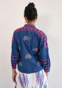 Magnolia Navy Crab Blouse