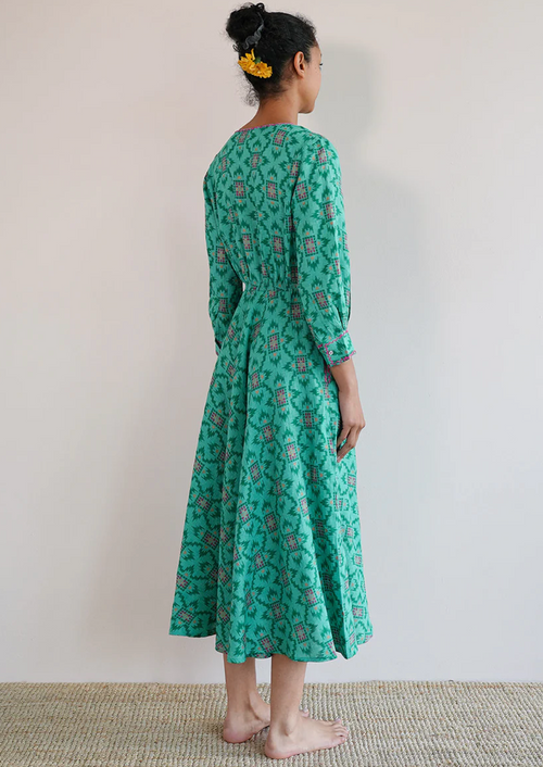 Azurite Green Ikat Dress