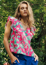 Isabel Raspberry Floral Top