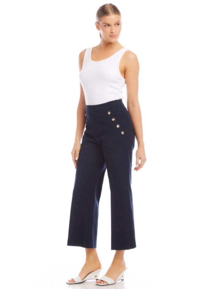 Neptune Navy Cropped Pants