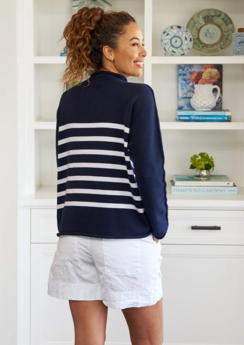 F&E Monterey Navy & White Stripe Sweater