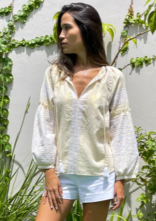 Capri Gold Lurex Top