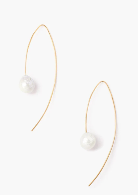 Pearl Drop Threader Earrings