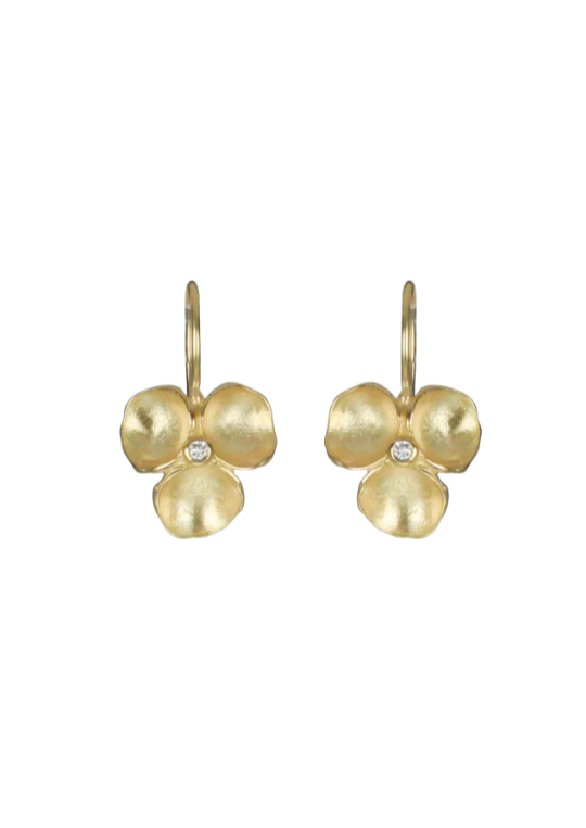 Tri Pod Vermeil Diamond Earrings