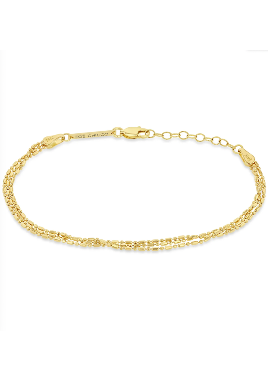 Zoe Chicco Triple Strand Tube Bar Bracelet
