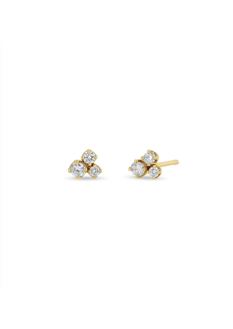 Zoe Chicco Mixed Diamond Cluster Studs