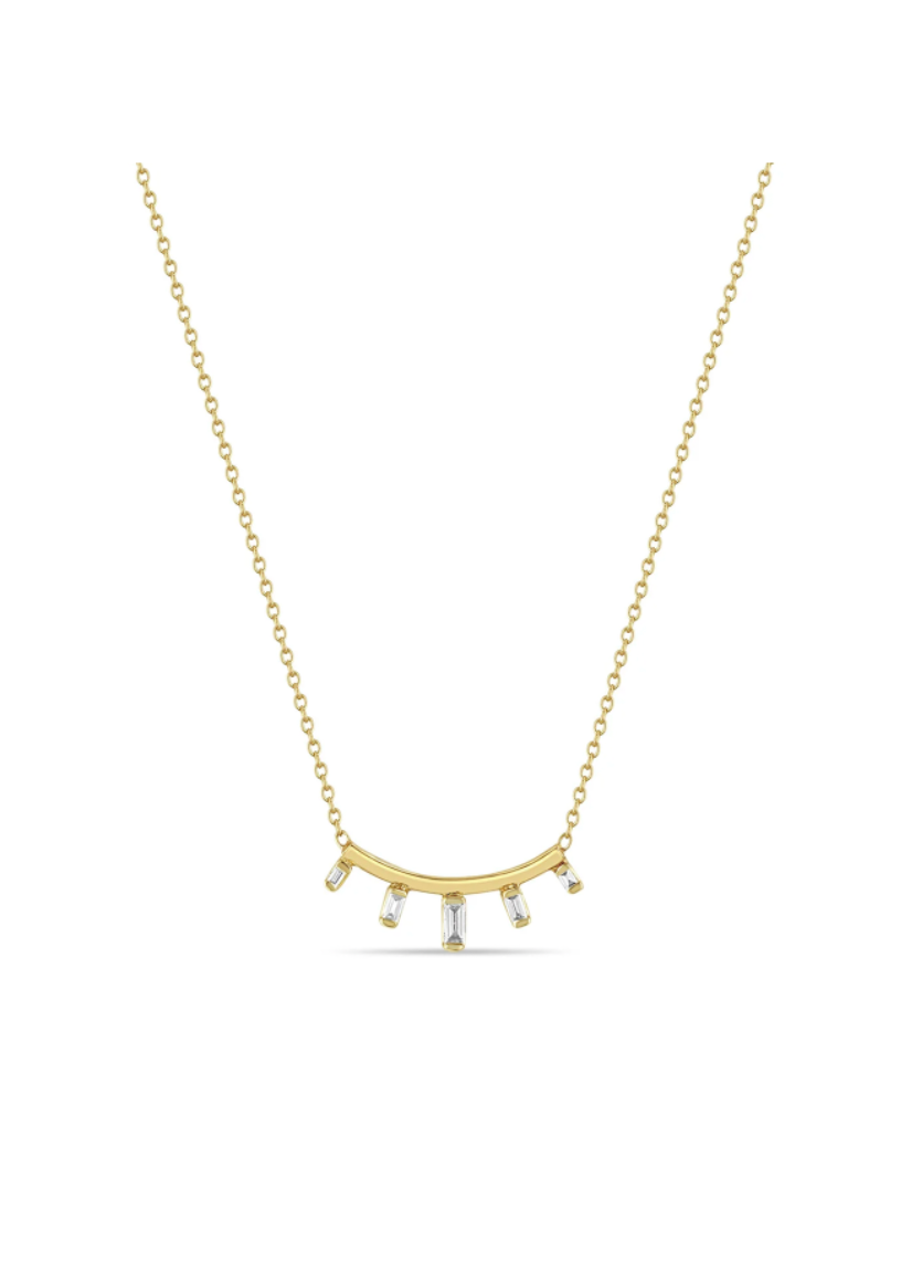 Zoe Chicco Graduated Baguette Bar Necklace