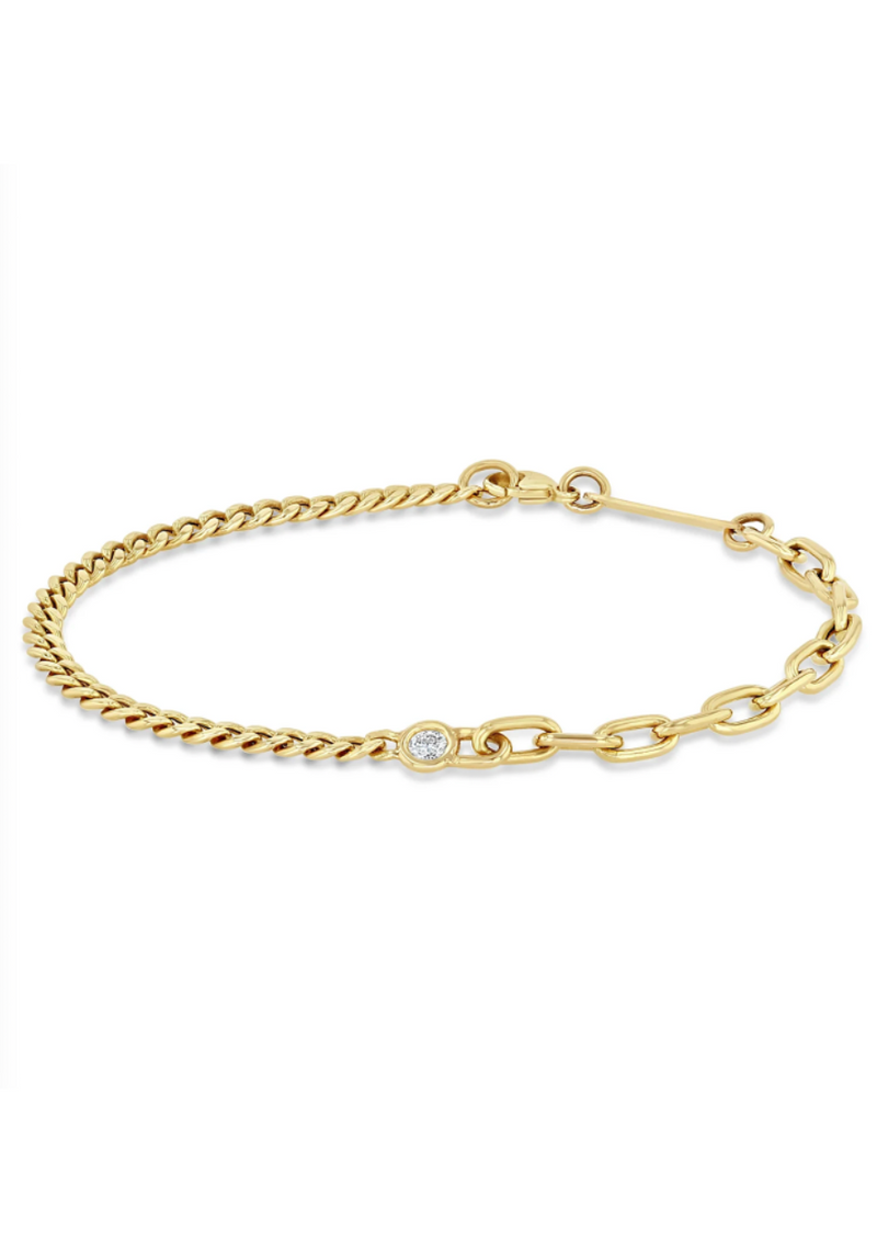 Zoe Chicco Diamond Mixed Chain Bracelet