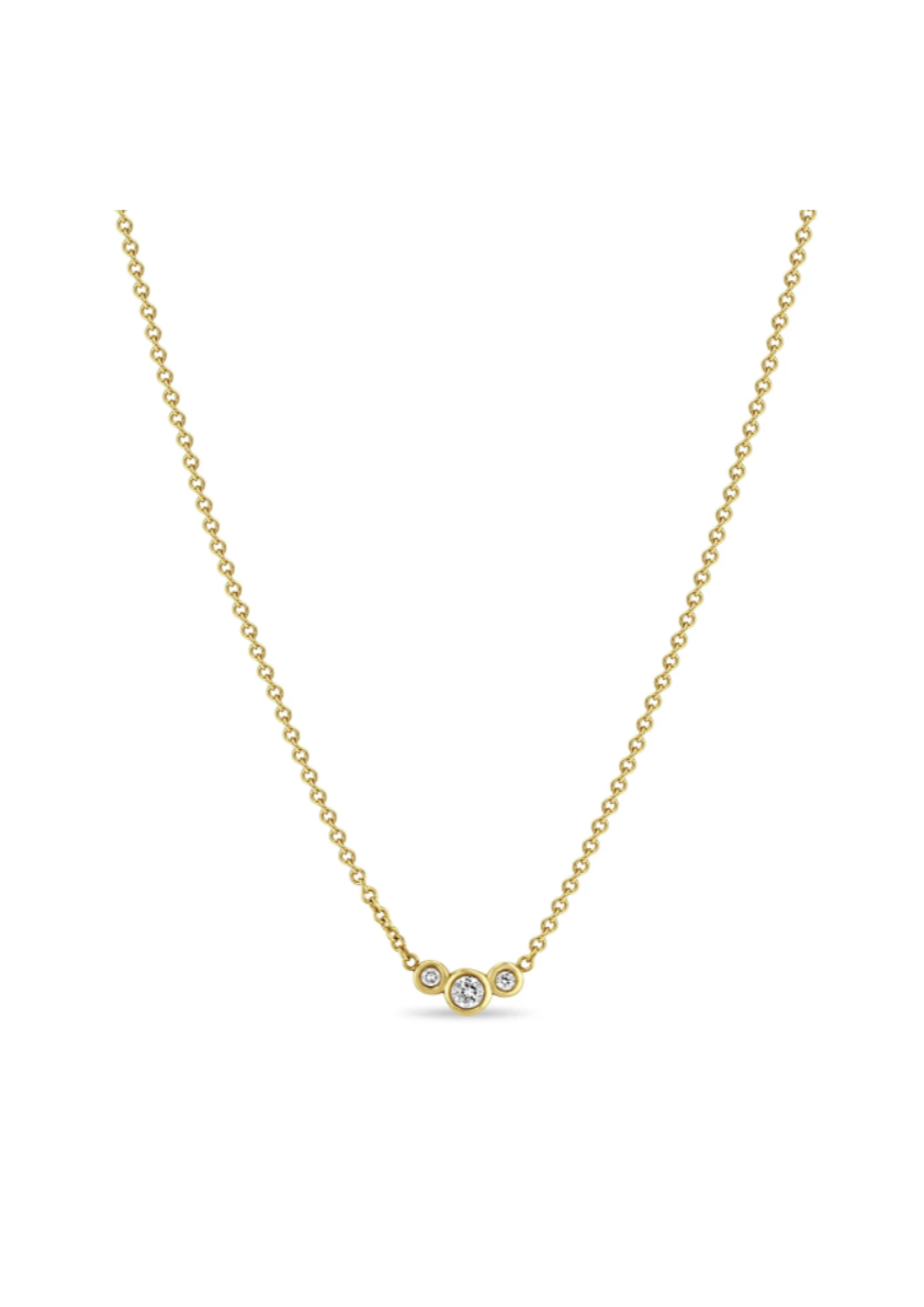 Zoe Chicco 3 Diamond Graduated Necklace
