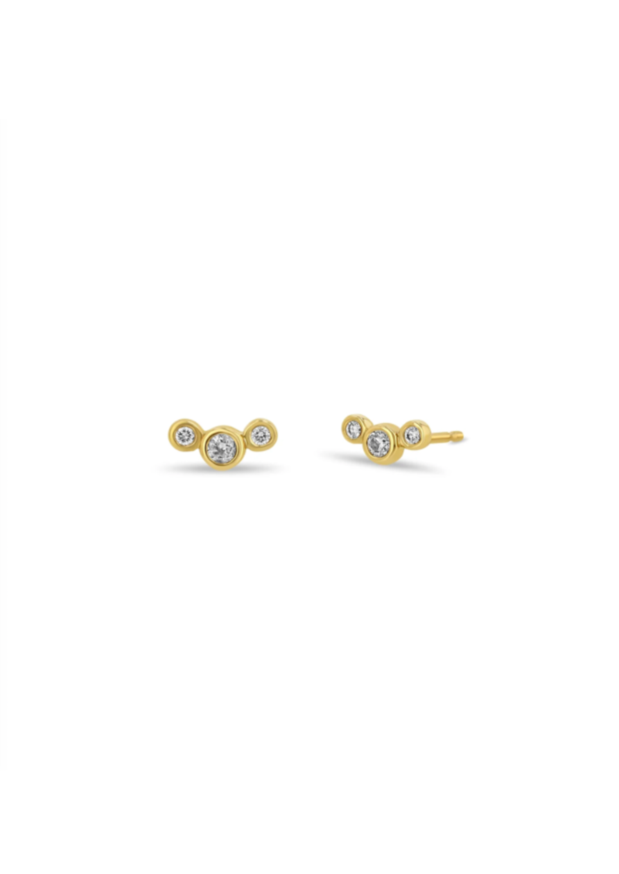 Zoe Chicco 3 Diamond Bezel Studs
