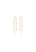 Zoe Chicco Graduating 3 Diamond Wire Earrings