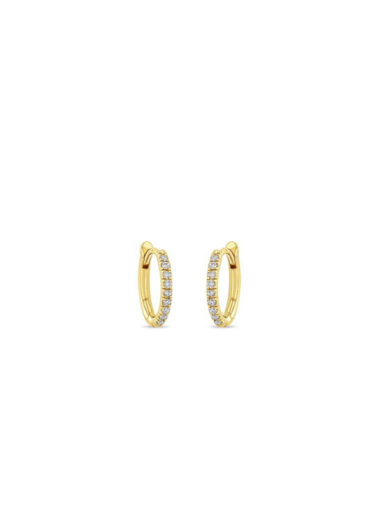 Zoe Chicco 14K Pave Huggie Hoops