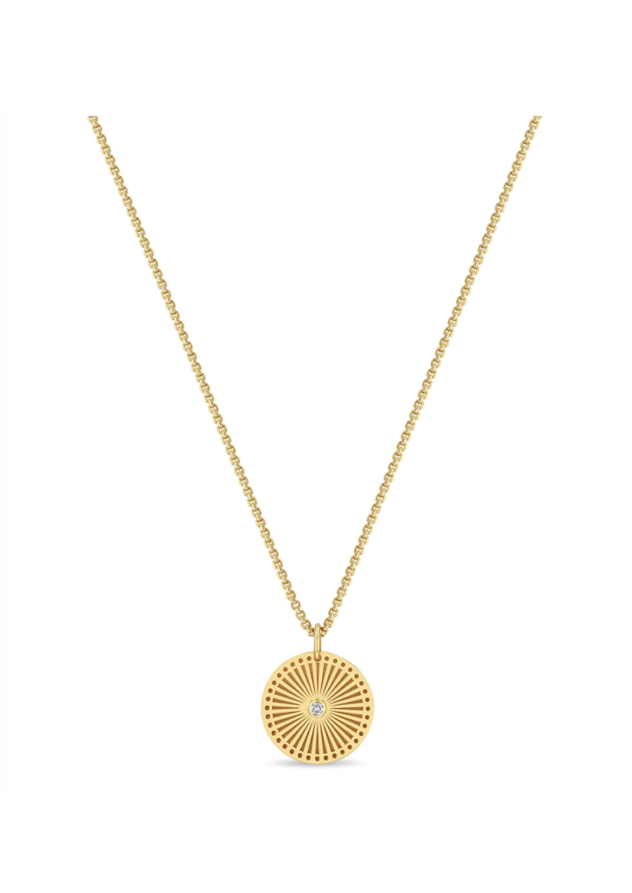 Zoe Chicco 14k Sunbeam Medallion Necklace