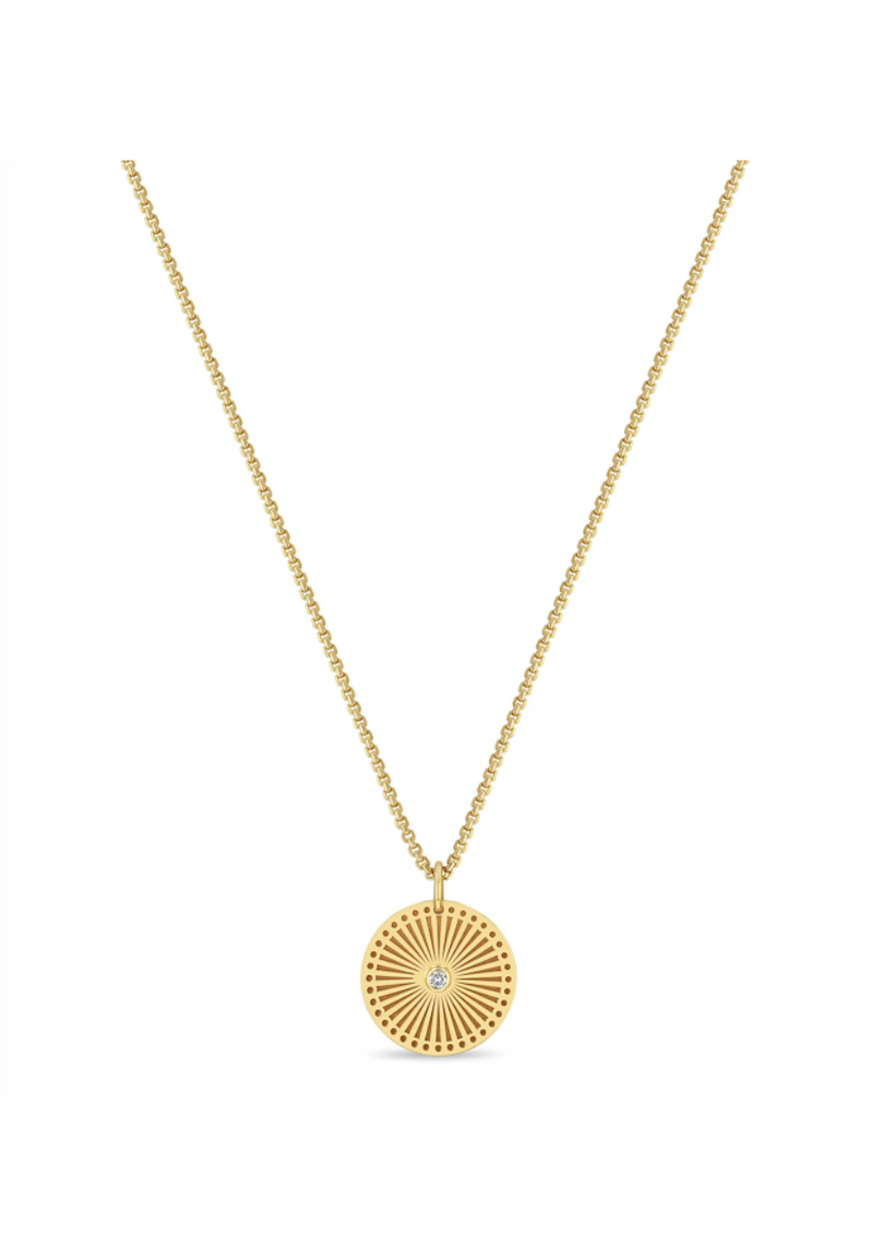 Zoe Chicco 14k Sunbeam Medallion Necklace