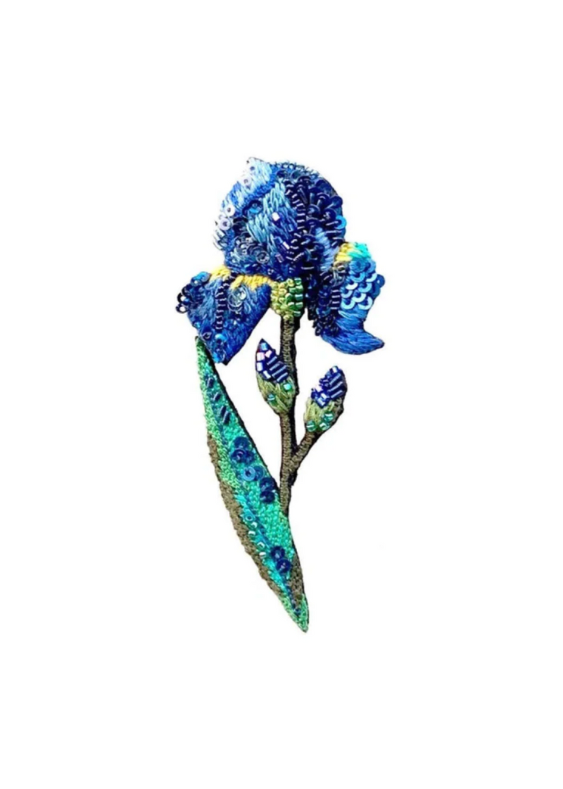 White Iris Brooch