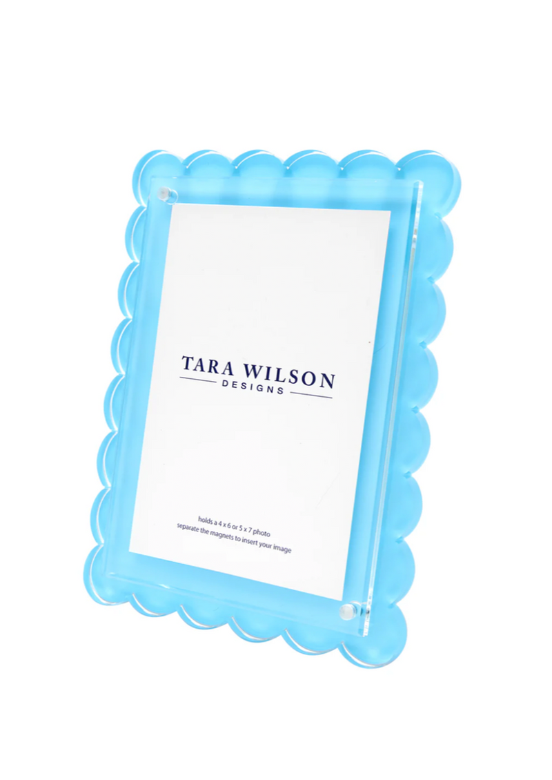 Pastel Blue Scallop Frame