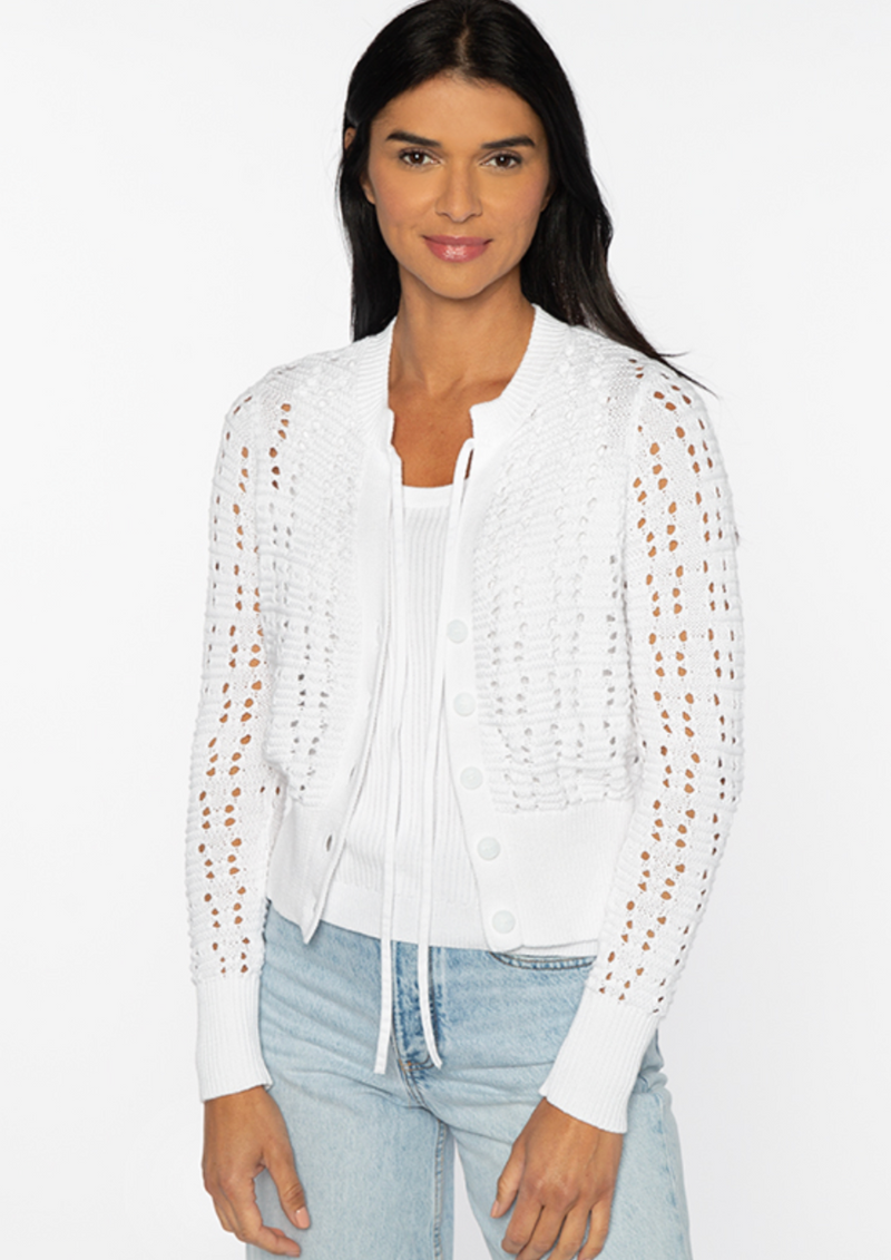 Kinross Openwork Tie Cardigan