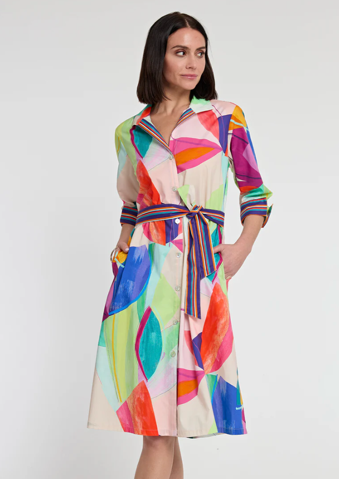 Charlie Abstract Leaf Print Dress