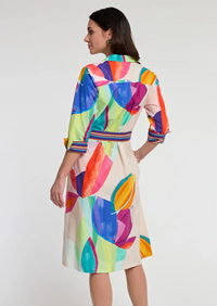 Charlie Abstract Leaf Print Dress