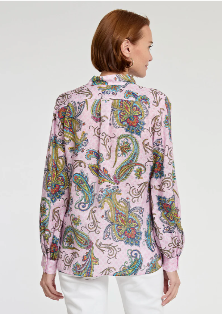 Billie Linen Paisley Print Top